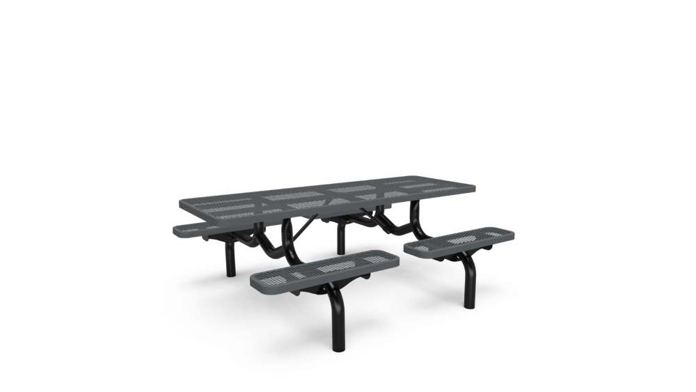 Diamond Individual Seat Table 7' (2,13m) In-Ground - Picnic Tables